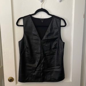 Ann Taylor Faux Leather Shell